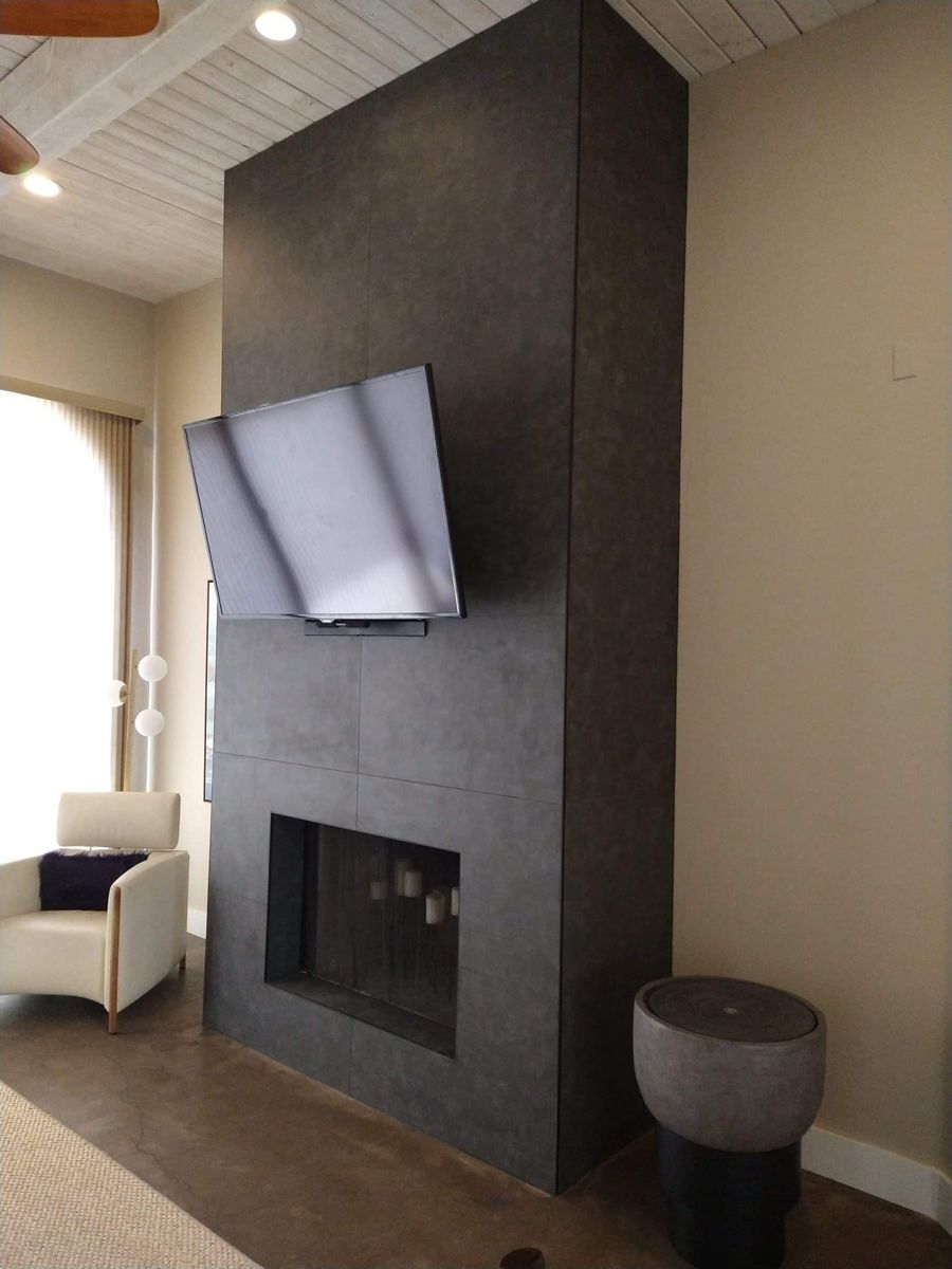 Tile project by PhD Home Solutions — fireplace tile